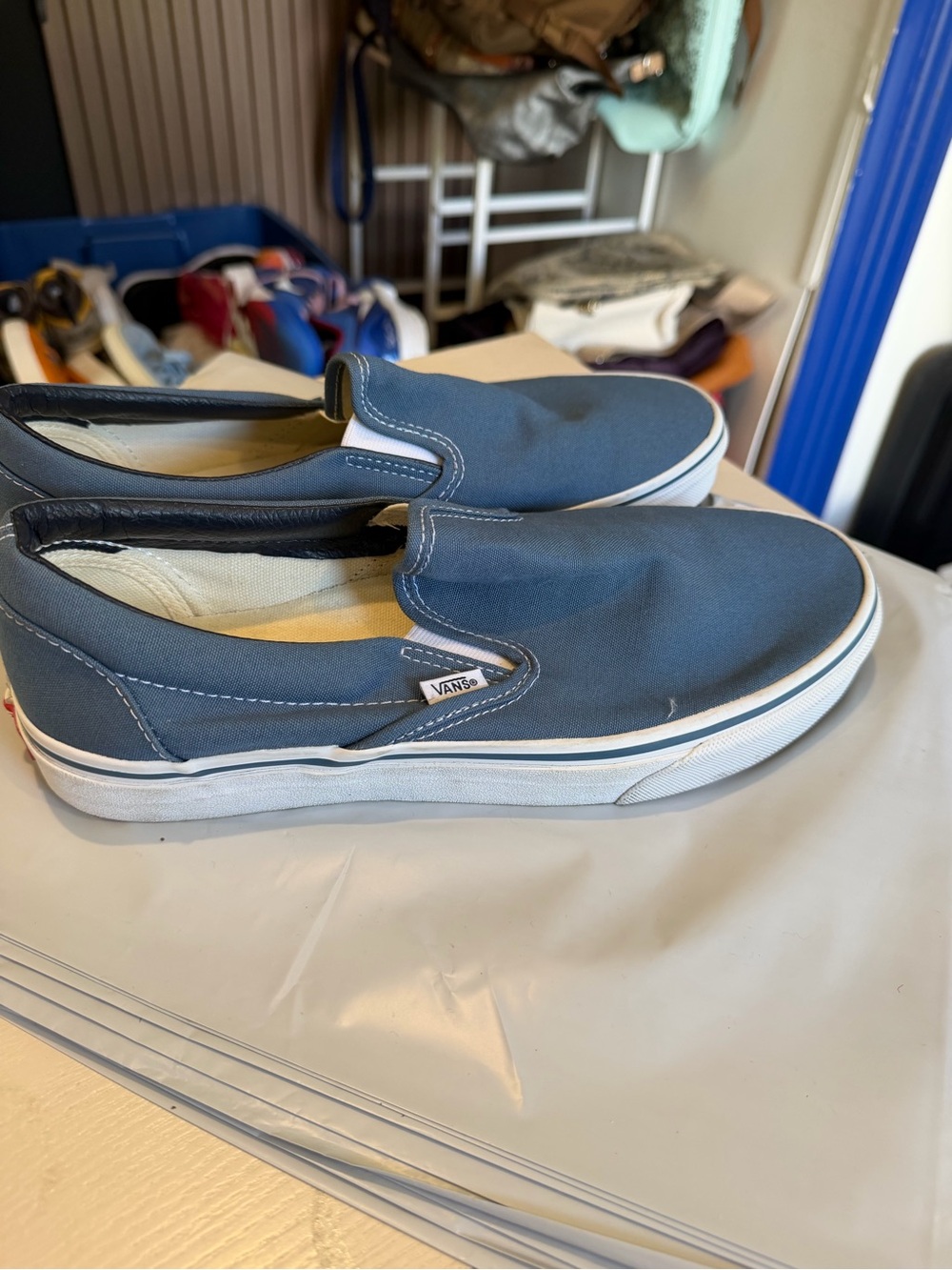 Vans Slip-On Canvas Loafers in Navy Blue M9.5 W11